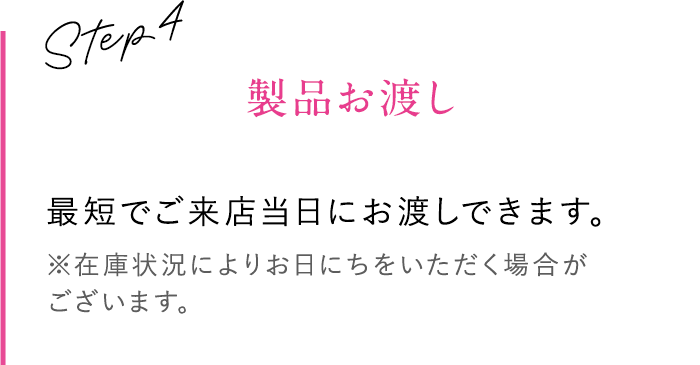 STEP4 製品お渡し